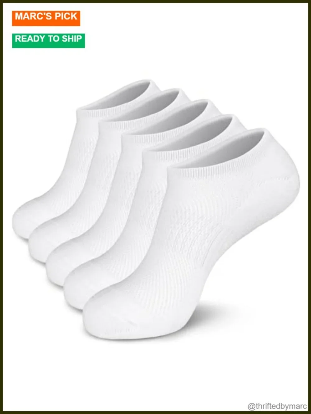 5 Pairs No Show Cushion Non Slip Socks